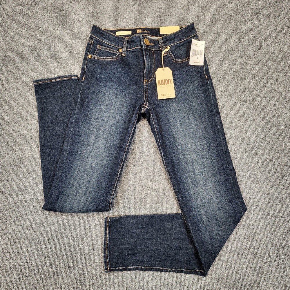 Kut from the Kloth Diana Kurvy Skinny Jeans Womens Size 2 Blue Stretch Denim NEW